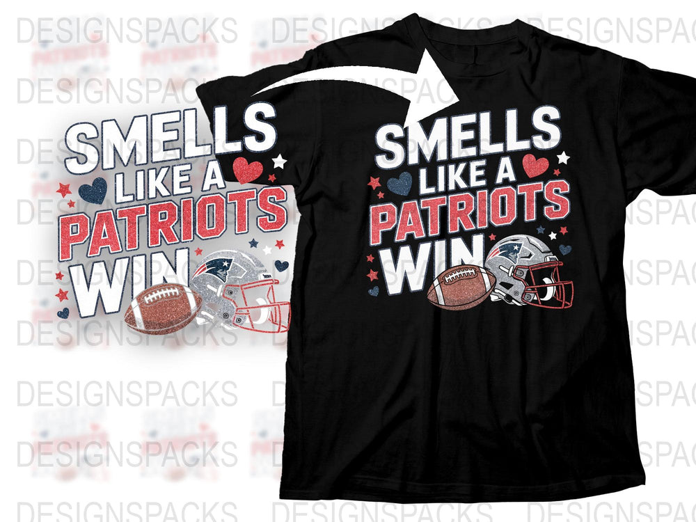 Smells Like a Patriots Win T-Shirt, Football Fan Graphic Tee, Sports Victory Apparel, Game Day Shirt, Gift for Fans