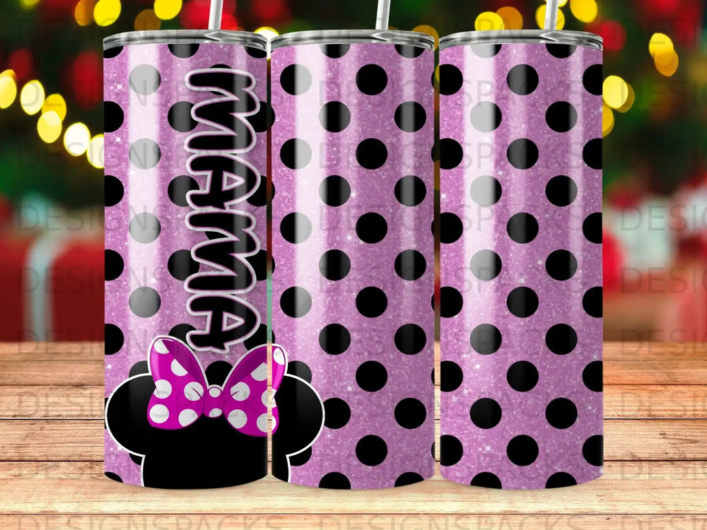 Mama Mouse Ears Pink Bow Polka Dot Lavender product type