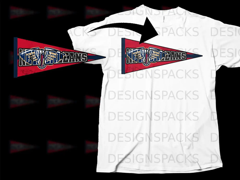 New Orleans Pennant Graphic White T-Shirt