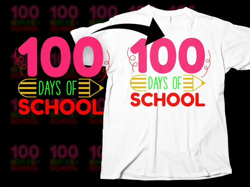 School T-Shirt 100 Days of School Celebration Kids Tee Teachers Gift Colorful Top