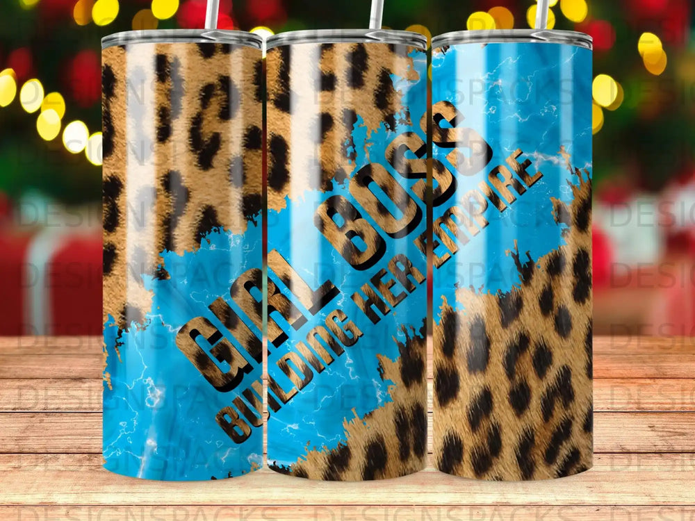 Girly Boss building her empire with leopard print.