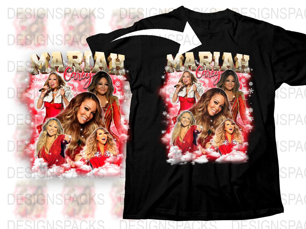 Mariah Carey Christmas T-Shirt, Festival Holiday Tee, Pop Singer Fan Merch, Music Legend Apparel, Gift Idea