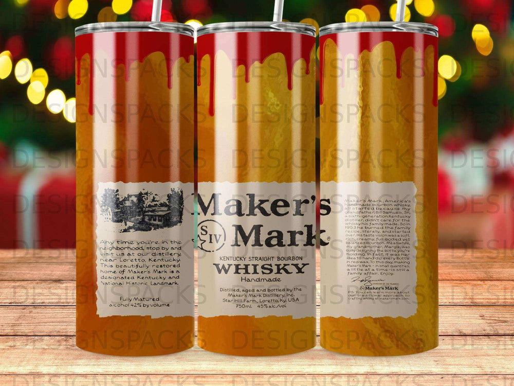 Maker's Mark Kentucky Straight Bourbon Whisky bottle with red wax seal.