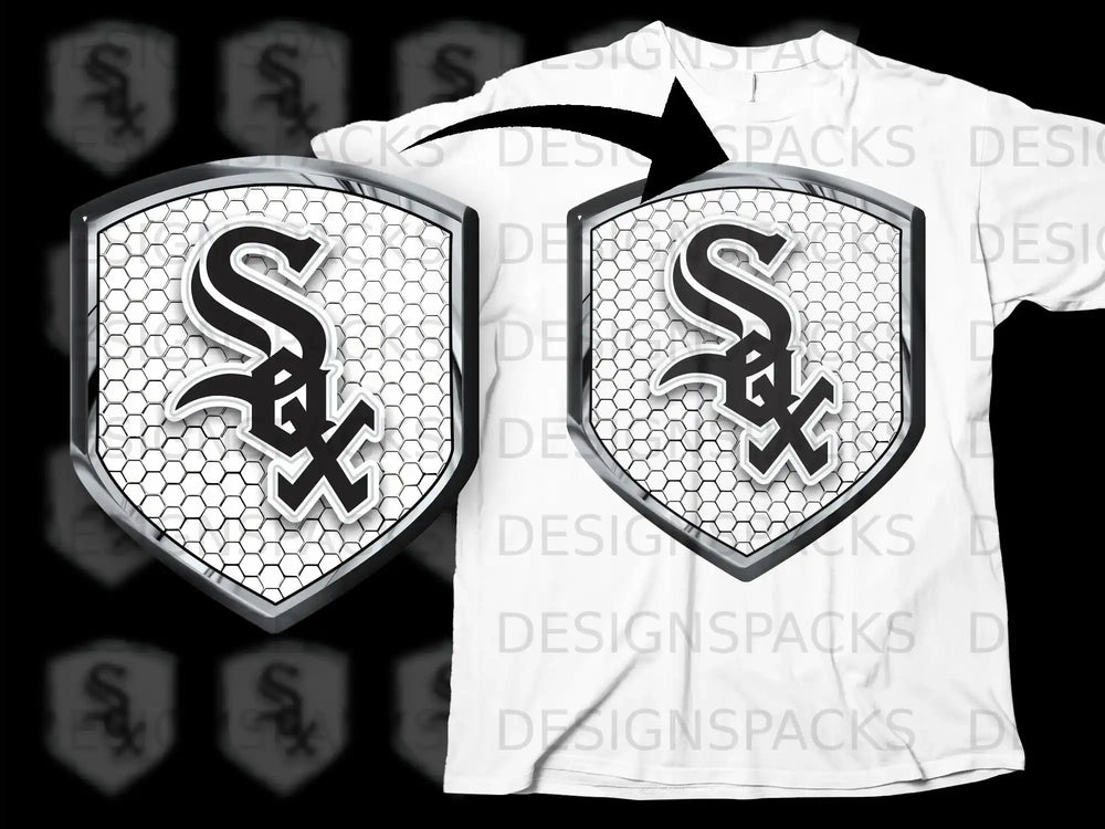 White Sox Honeycomb Badge Design T-Shirt