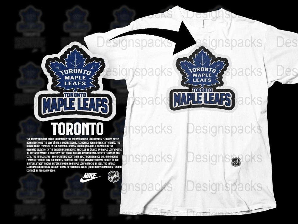Toronto Maple Leafs T-Shirt, Nike Branded Sports Tee, White Graphic Hockey Apparel
