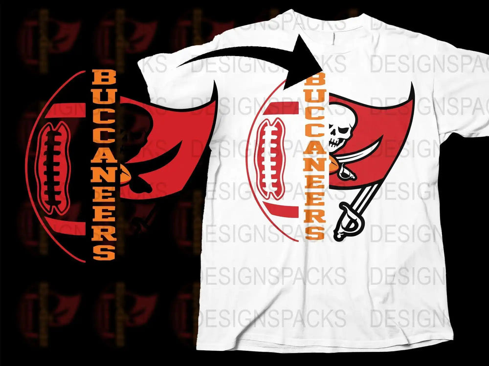 Tampa Bay Buccaneers Inspired T-Shirt, Skull Logo Sports Tee, Graphic Design Football Fan Gift