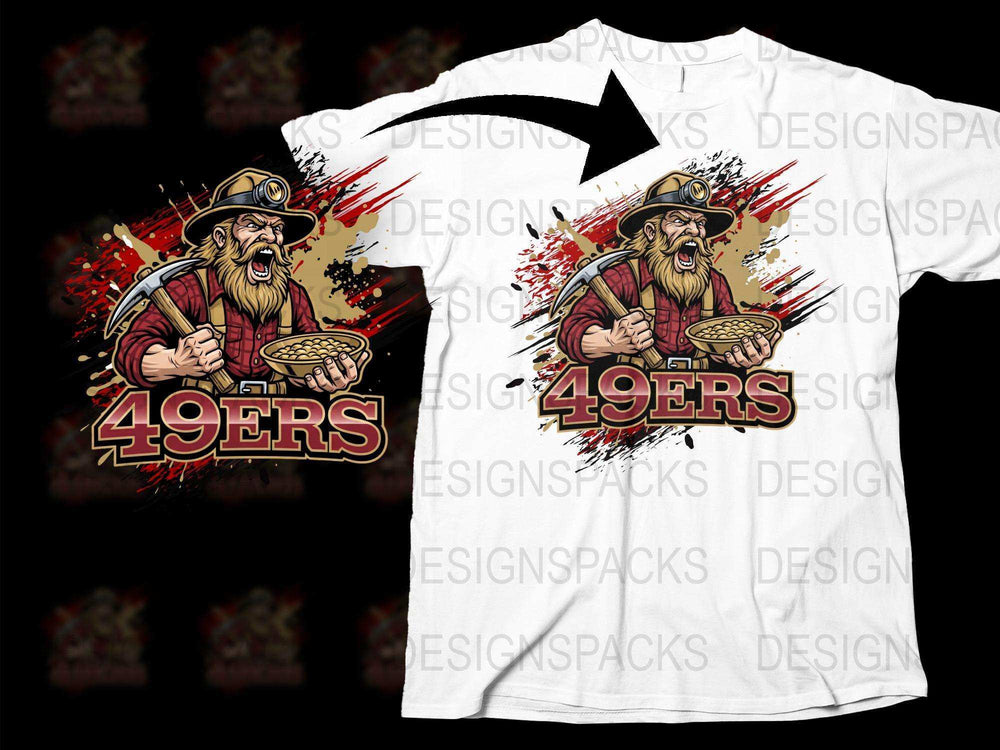 Vintage 49ers Gold Miner T-Shirt, Retro Prospector Graphic Tee, California Gold Rush Inspired Shirt, Unique Gift for History Buffs