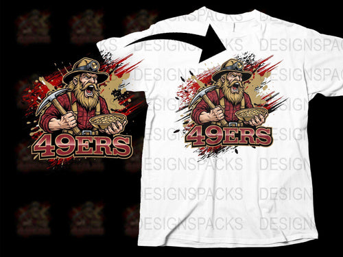 Vintage 49ers Gold Miner T-Shirt, Retro Prospector Graphic Tee, California Gold Rush Inspired Shirt, Unique Gift for History Buffs