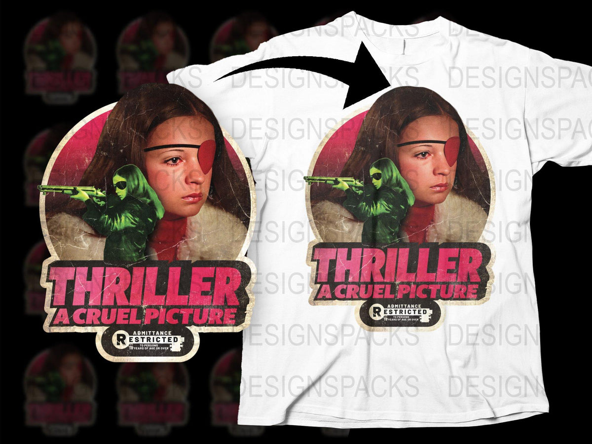Vintage Horror Movie Graphic T-Shirt, Thriller A Cruel Picture, Retro Film Tee, Unisex Fashion