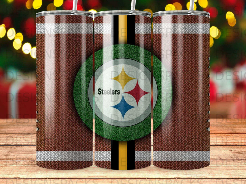Steelers Football Design Skinny Tumbler Festive Season product type