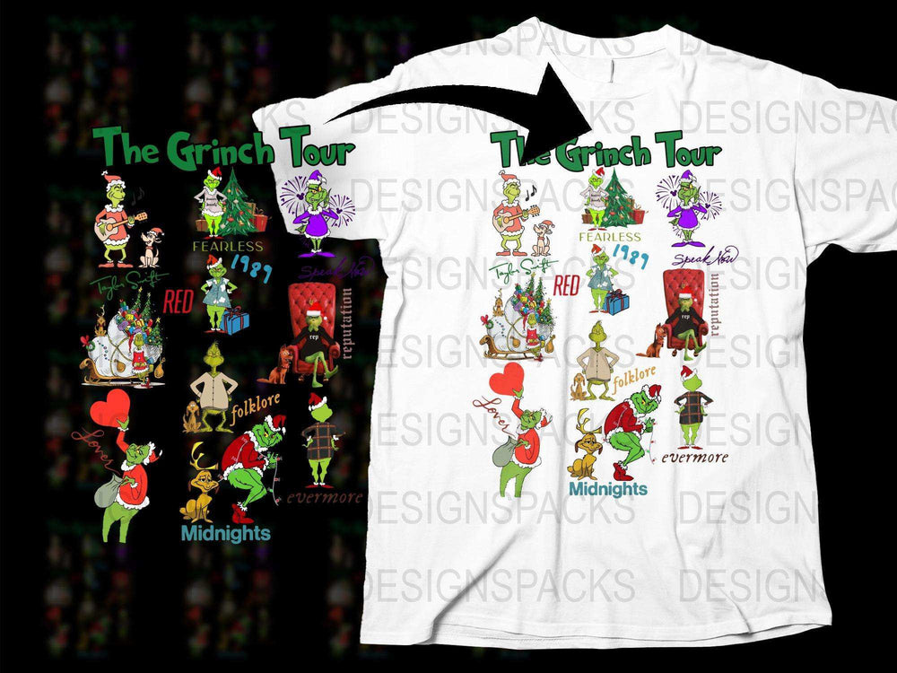 The Grinch Tour Graphic T-Shirt, Colorful Christmas Movie Inspired Design, Casual Holiday Apparel
