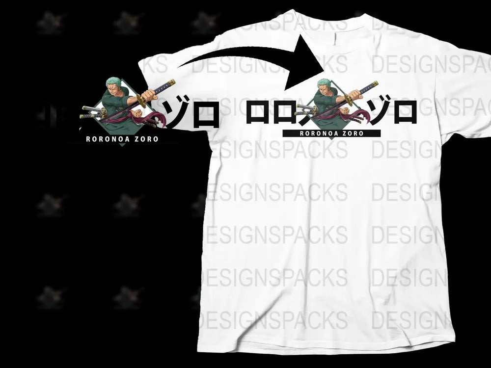 Roronoa Zoro Anime T-Shirt, One Piece Graphic Tee, Manga Character Shirt, Cool Casual Streetwear, Gift for Fans