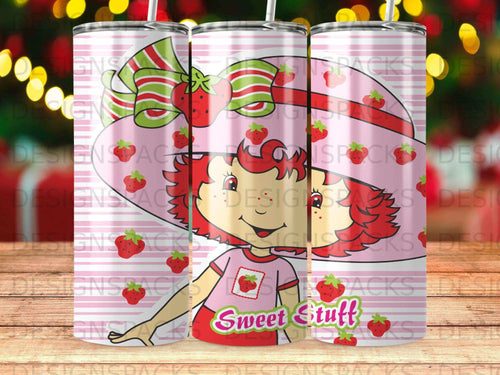 Strawberry Shortcake character in a pink hat with 