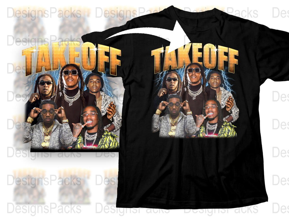 Vintage Takeoff T-Shirt, Retro 90s Hip Hop Graphic Tee, Urban Streetwear, Fashionable Music Inspired Shirt for Men and Women