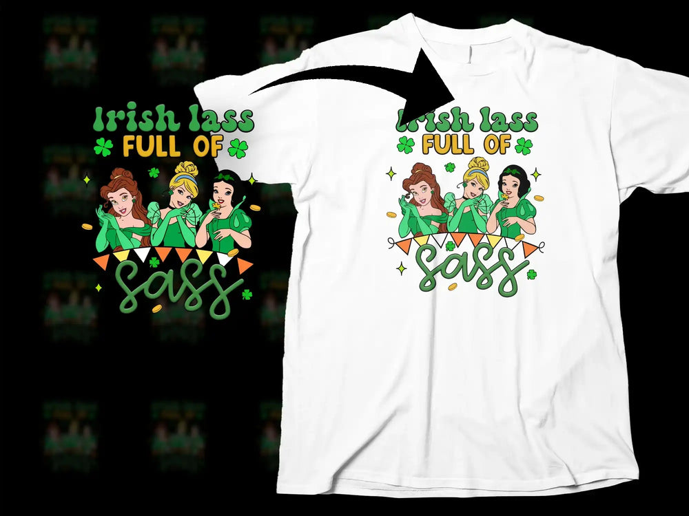 Princesses shamrock gold coin Irish lass FULL OF sass product type