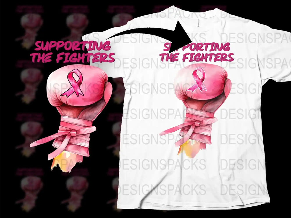 Breast Cancer Awareness T-Shirt Pink Ribbon Support Fighters Unisex Tee Design