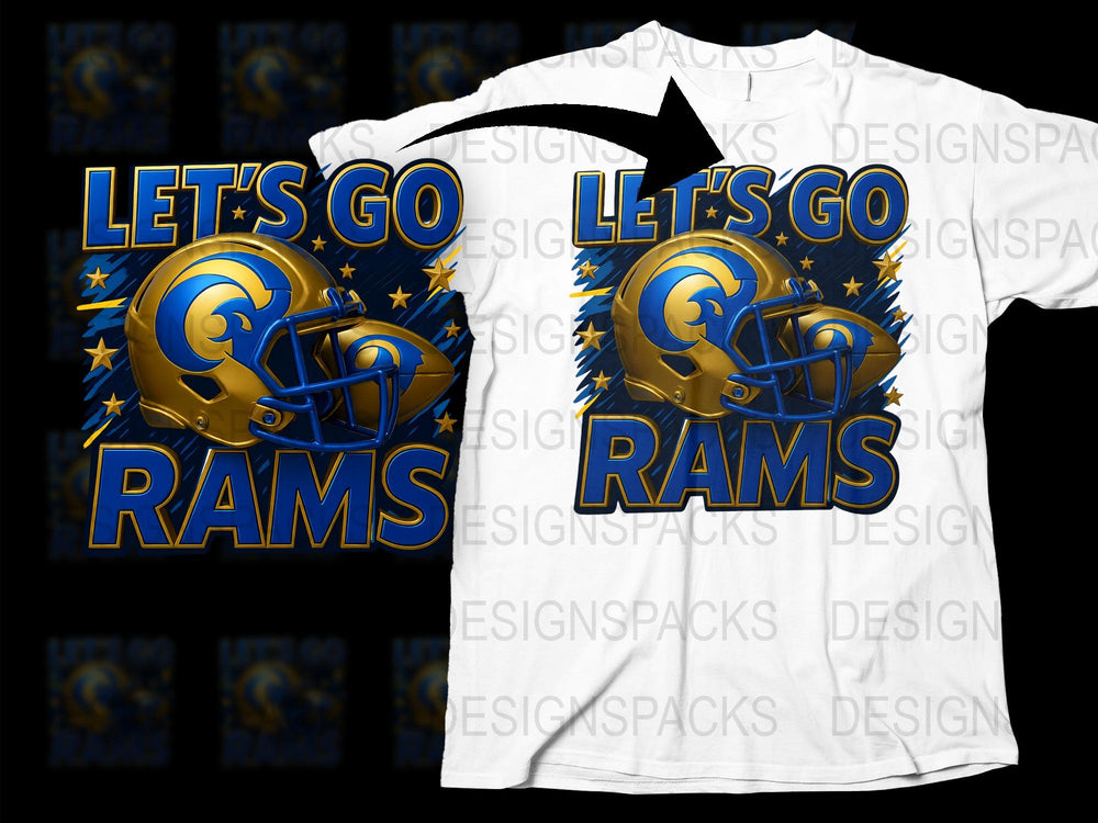 Let's Go Rams T-Shirt, Los Angeles Football Team Fan Gear, Graphic Sports Tee, Unisex Clothing