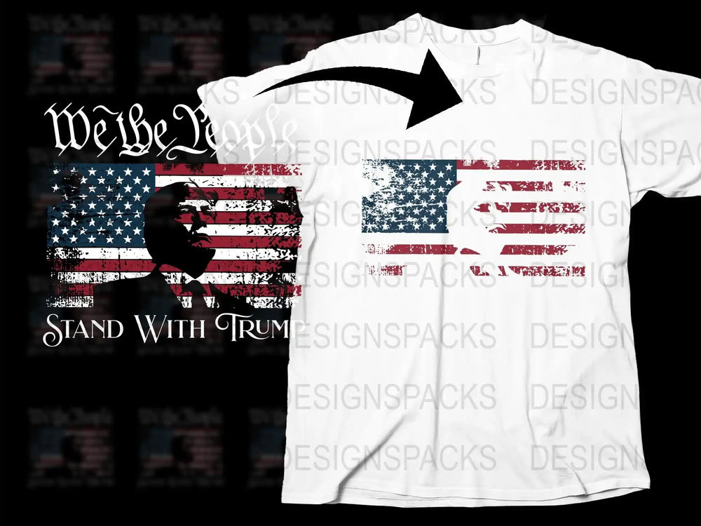Patriotic American Flag T-Shirt with Eagle, Red White and Blue, USA Pride Tee