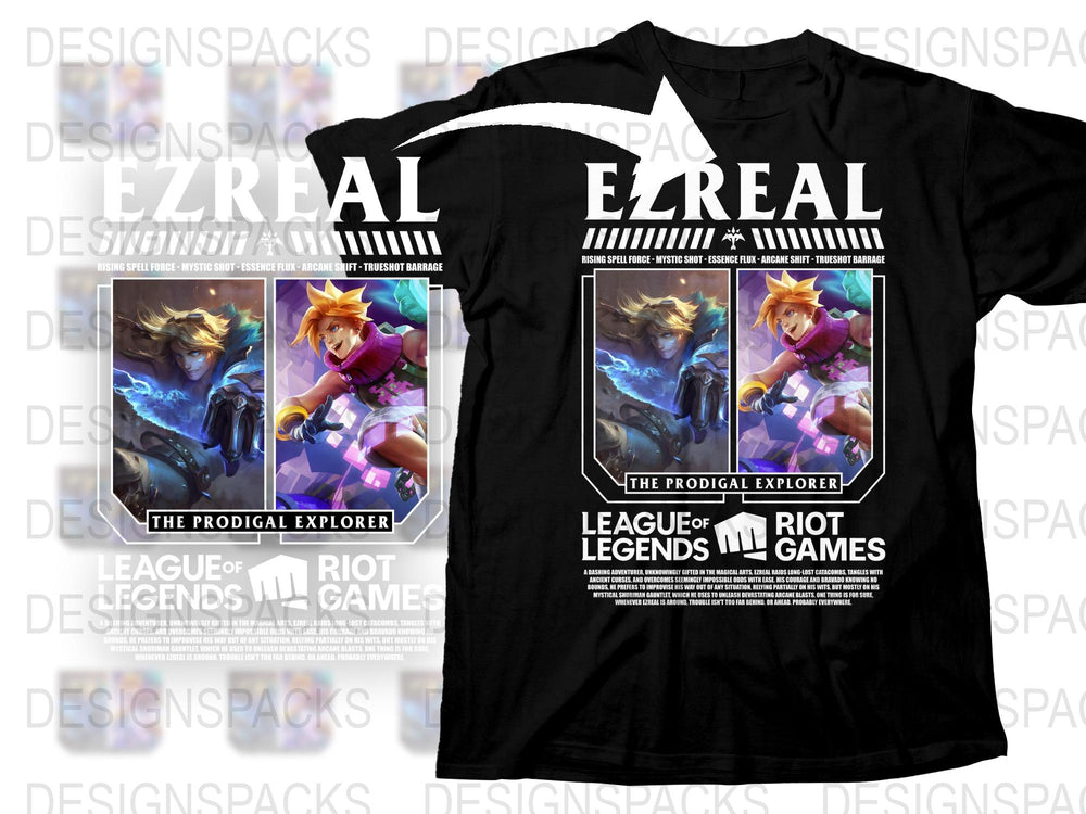 League of Legends Ezreal T-Shirt, The Prodigal Explorer Graphic Tee, Gamer Clothing, Cool LoL Merchandise, Unisex Black Shirt