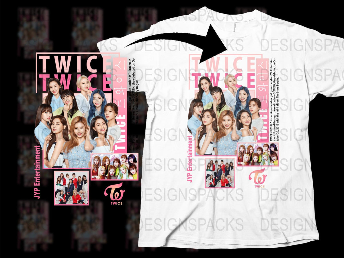 TWICE K-Pop Idol Group Graphic T-Shirt, Colorful Pop Music Fan Merch, Casual Cotton Tee, Gift for Teens