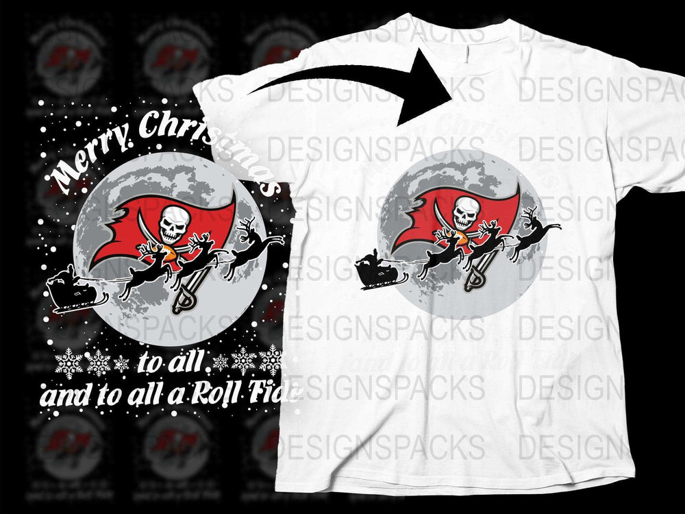 Merry Christmas Rock n Roll Santa Skull T-Shirt, Unisex Holiday Graphic Tee, Festive Punk Style Shirt