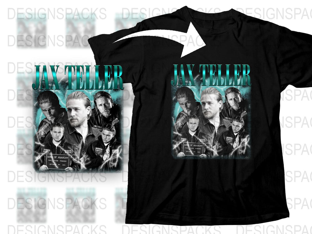 Sons of Anarchy T-Shirt, Jax Teller Graphic Tee, Black Cotton Shirt, Biker Fan Gift, TV Show Merchandise, Men's Women's Sizes Available