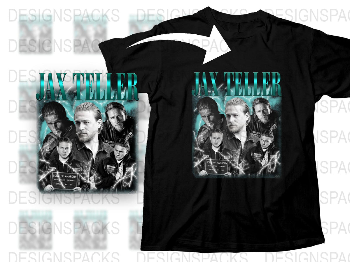 Sons of Anarchy T-Shirt, Jax Teller Graphic Tee, Black Cotton Shirt, Biker Fan Gift, TV Show Merchandise, Men's Women's Sizes Available