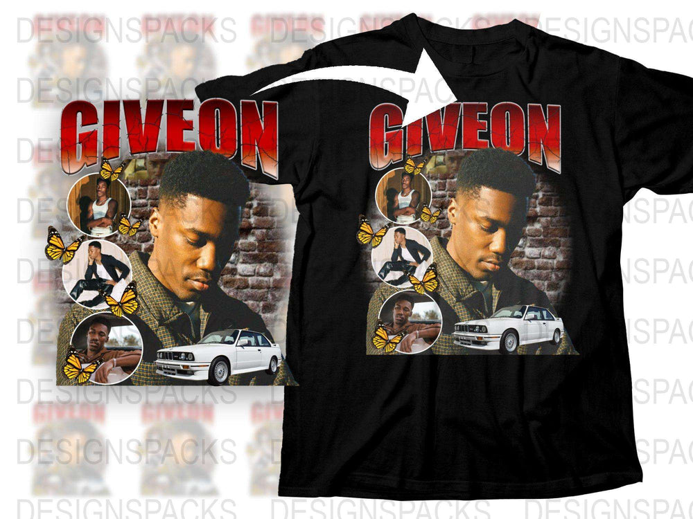 Giveon Graphic T-Shirt, Vintage Car and Butterflies Design, Stylish Music Artist Tee, Unisex Fashion Shirt