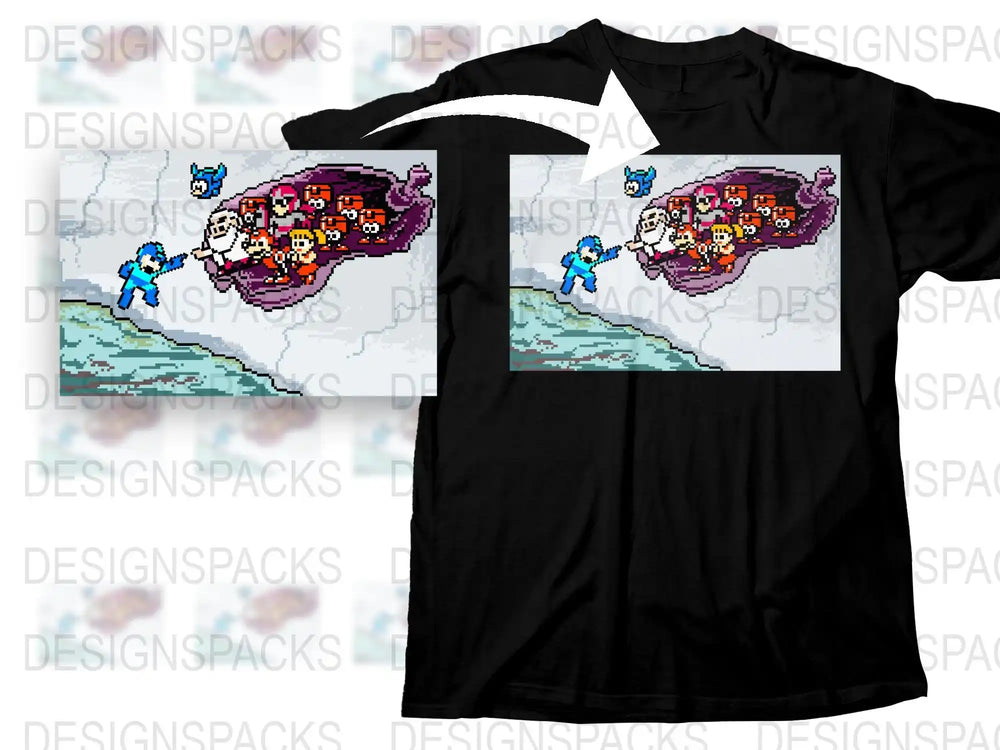 Retro Video Game T-Shirt, Pixel Art Heroes, Classic Gaming Tee, Unique Gamer Gift, Colorful Character Design, Men's and Women's Sizes