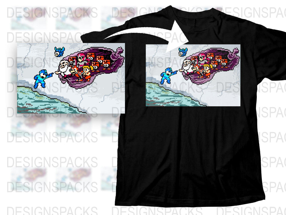 Retro Video Game T-Shirt, Pixel Art Heroes, Classic Gaming Tee, Unique Gamer Gift, Colorful Character Design, Men's and Women's Sizes