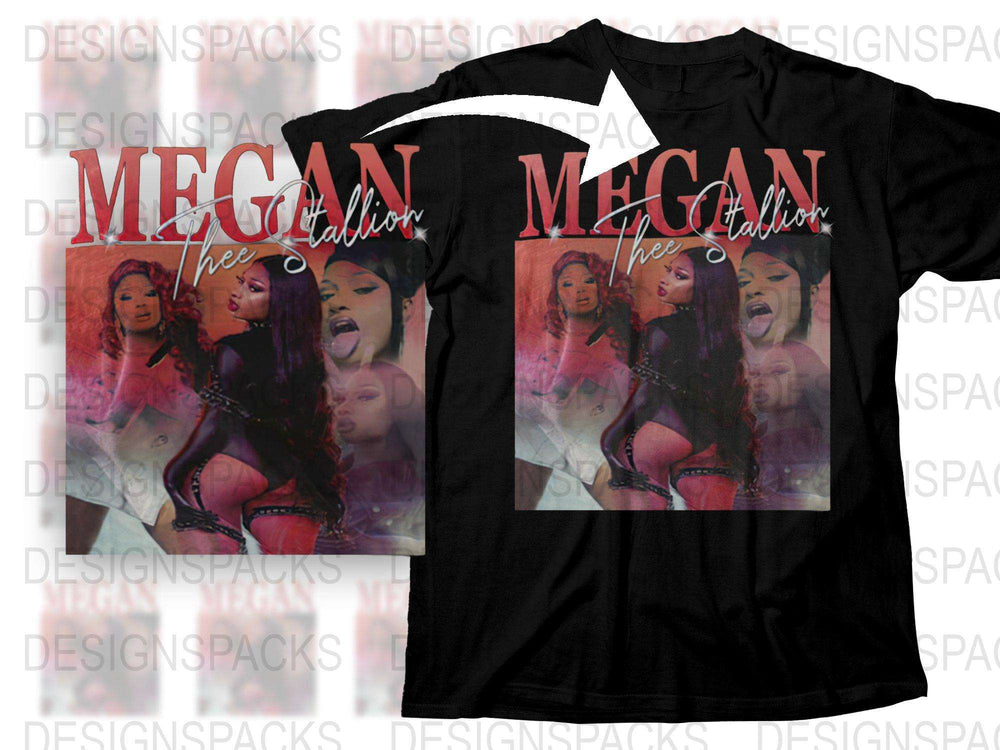 Megan Thee Stallion Graphic T-Shirt, Hip Hop Music Fan Tee, Bold Colorful Print, Unisex Fashion Top