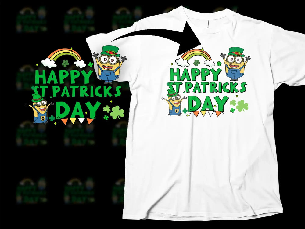 Happy St Patricks Day Minion Rainbow Shamrocks product type