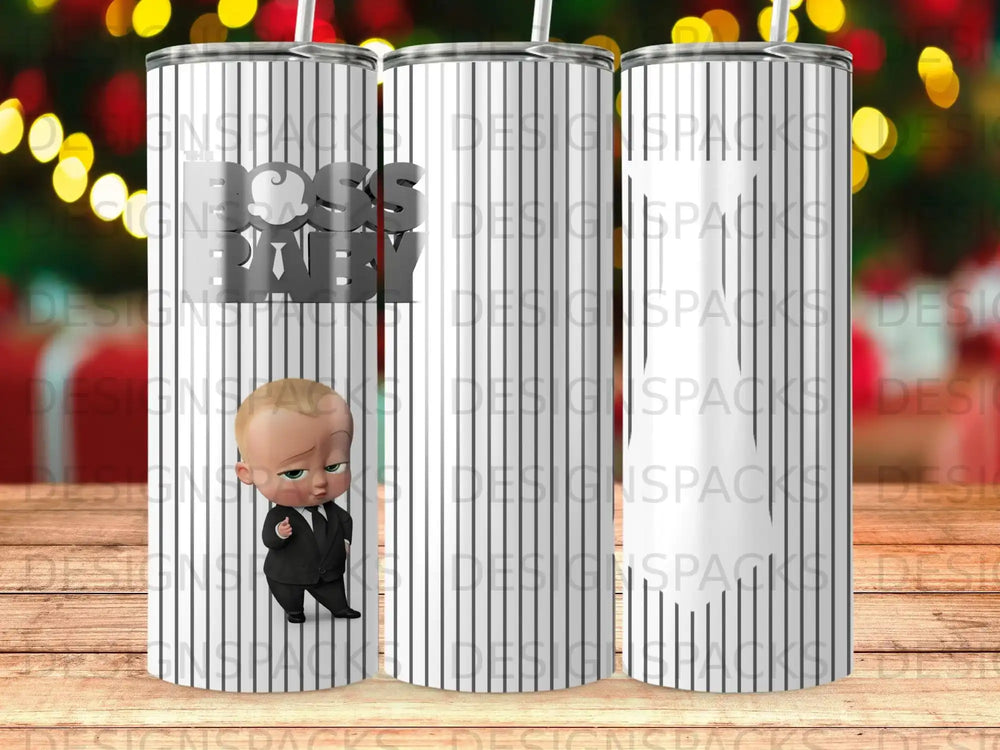 Boss Baby Stripes Tumbler Design Kids Movie Fan product type