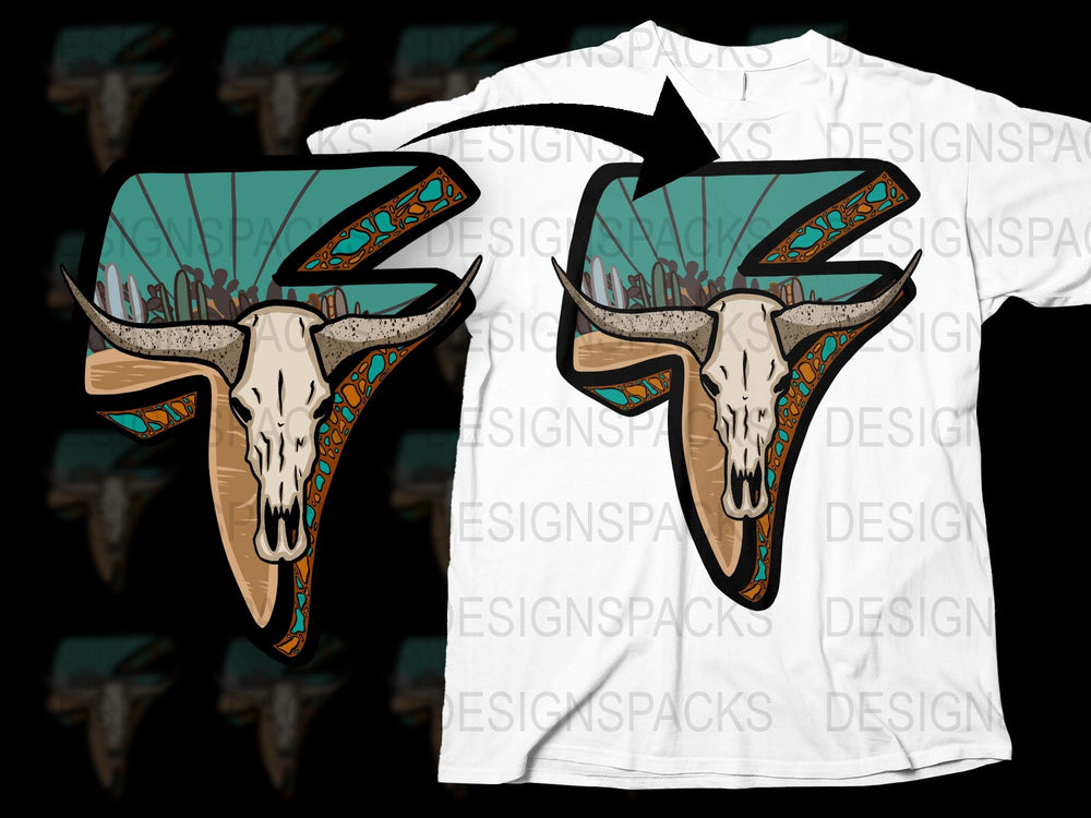 Southwestern Style Bull Skull Graphic T-Shirt, Tribal Pattern, Nature Inspired Design, Unisex Fashion