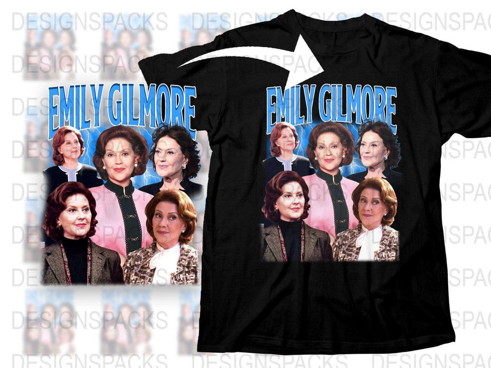 Emily Gilmore T-Shirt, Gilmore Girls Fan Merch, TV Show Graphic Tee, Multiple Poses, Black Cotton Shirt
