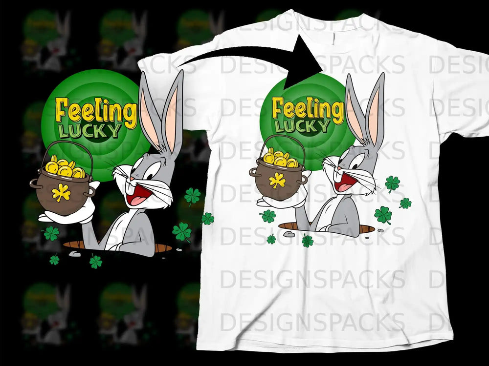 Bugs Bunny Feeling LUCKY Shamrocks Gold Pot product type