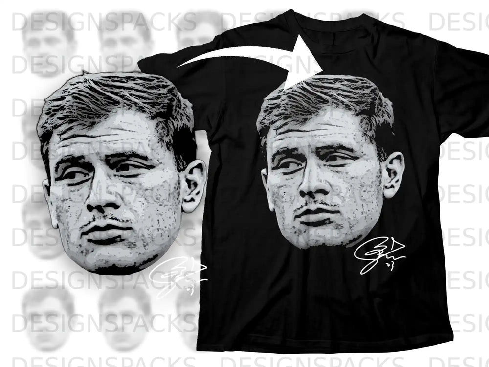 Graphic T-Shirt Featuring Detailed Face Design