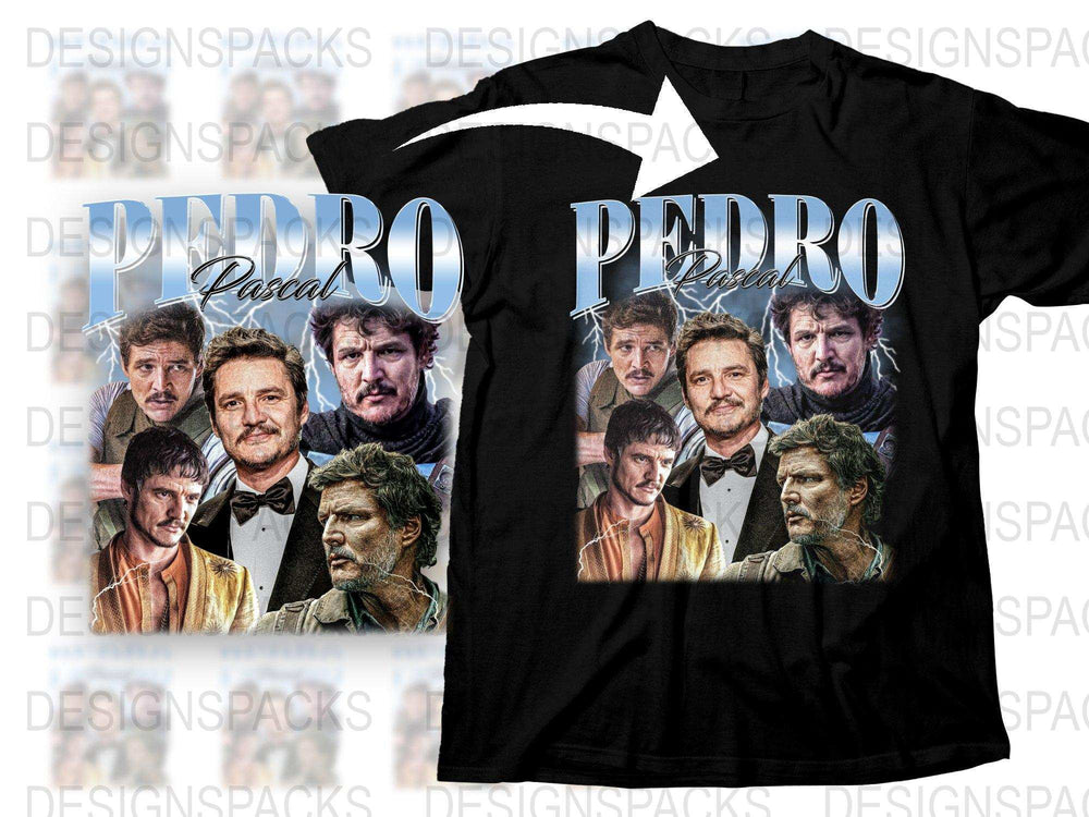 Vintage Pedro Pascal Fan T-Shirt, Movie Inspired Graphic Tee, Unique Actor Print Shirt, Gift for Film Enthusiasts