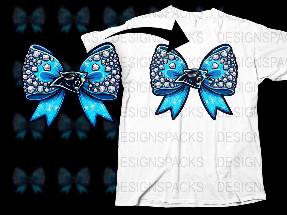 Blue Rhinestone Bow T-Shirt, Sparkly Bow Design, Women's Fashion Tee, Casual Wear, Trendy Top, Gift for Her