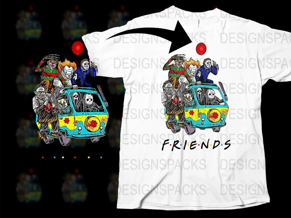 Clown Horror Car T-Shirt, Scary Clown Graphic Tee, Halloween Party Outfit, Unique Horror Fan Gift