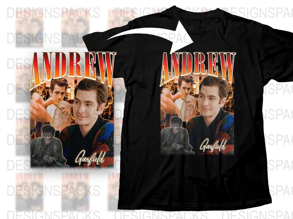 Andrew Garfield Inspired Graphic T-Shirt, Movie Star Fan Art Tee, Unisex Black Cotton Shirt