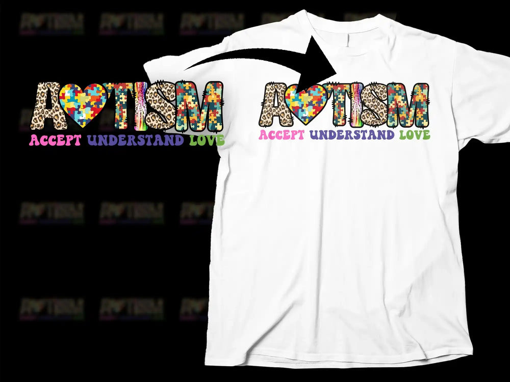 Autism Awareness T-Shirt, Colorful Puzzle Pieces, Accept Understand Love, Unisex Tee
