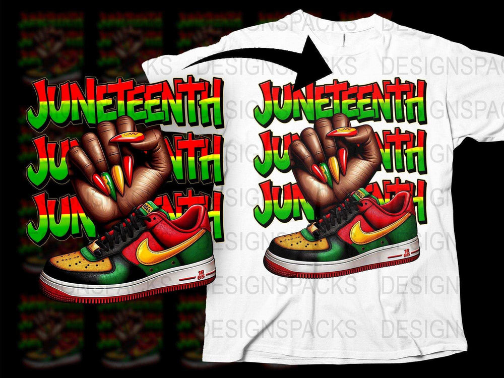 Juneteenth Celebration T-Shirt, Colorful Sneaker Graphic, African American Pride, Unisex Fashion Tee