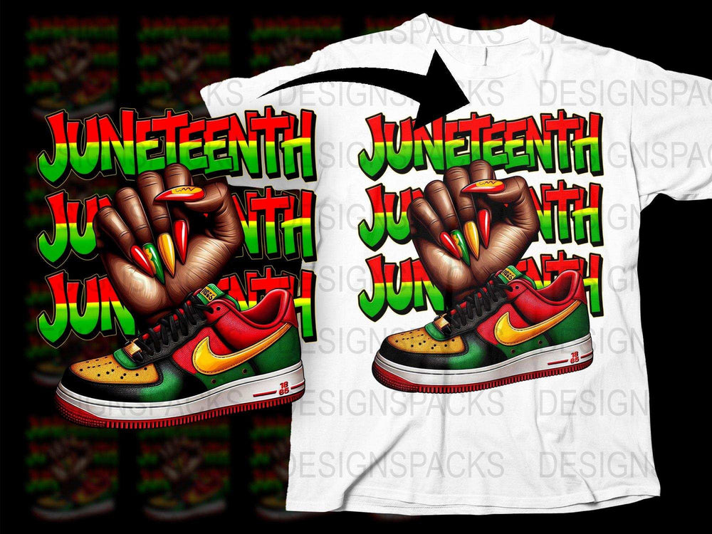 Juneteenth Celebration T-Shirt, Colorful Sneaker Graphic, African American Pride, Unisex Fashion Tee
