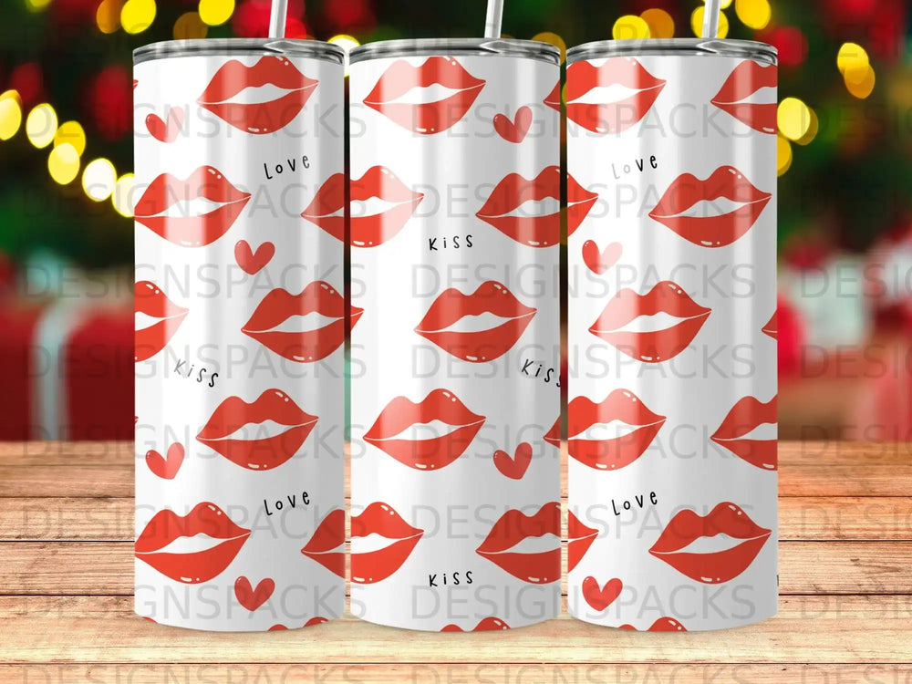 Red Lips Love Kiss Hearts Tumbler Design product type