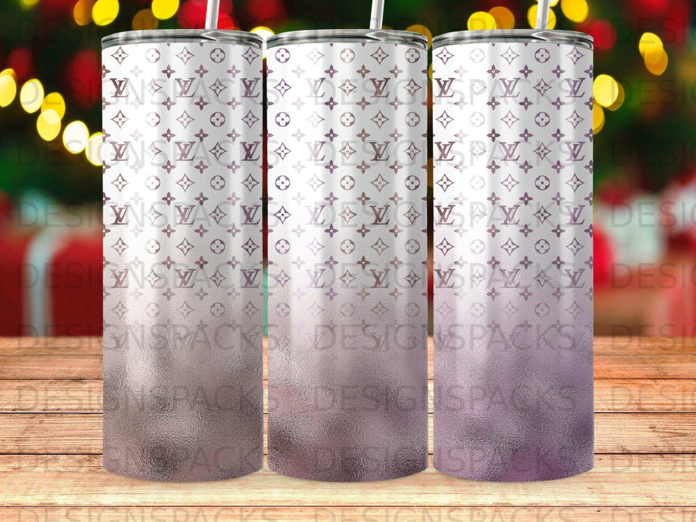 Stylish Purple Monogram Gradient Drink Tumbler product type