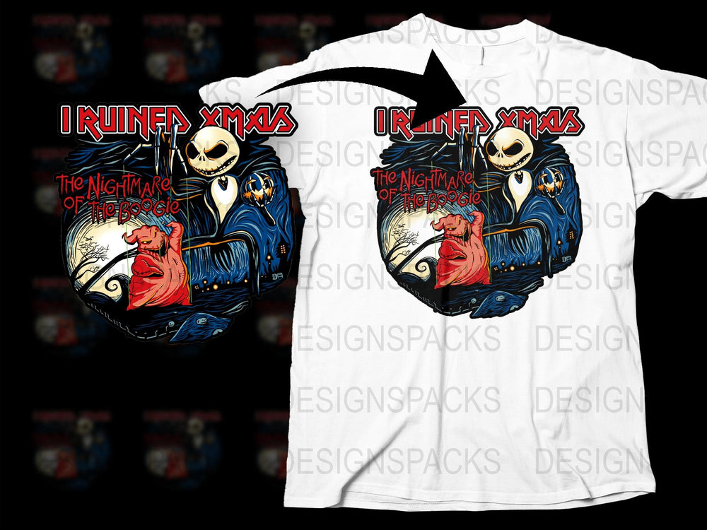 Nightmare Before Christmas Inspired T-Shirt, Jack and Sally Moon Graphic, Unisex Tee, Holiday Gift Idea