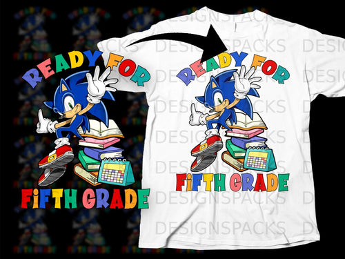 Sonic the Hedgehog sitting on books with 