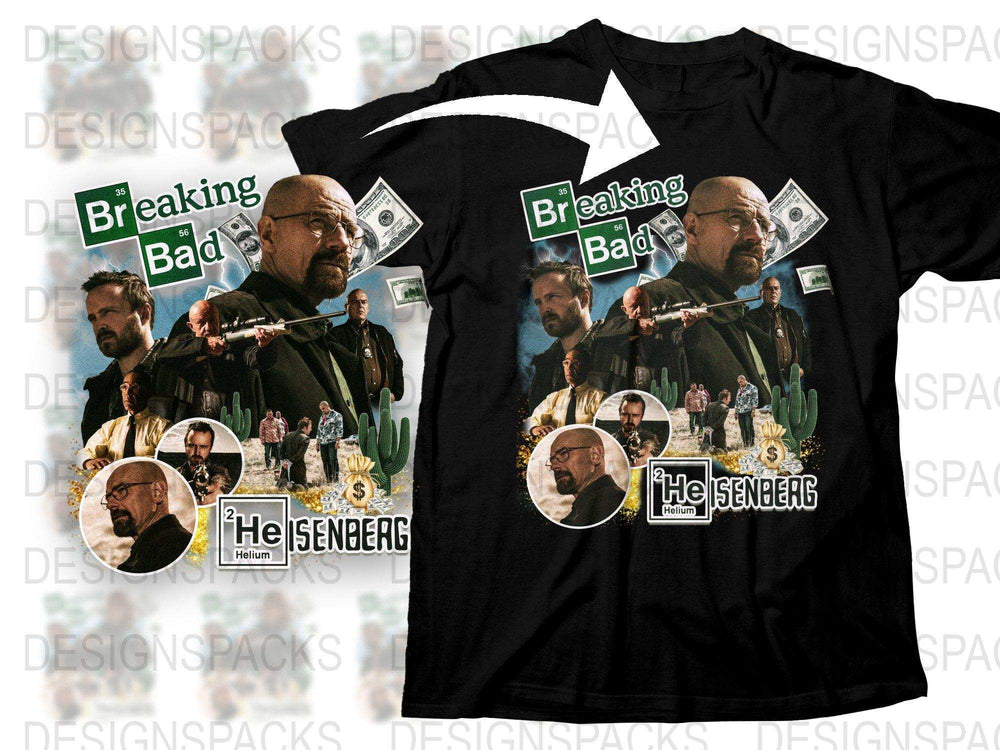 Breaking Bad T-Shirt Heisenberg Graphic Tee Walter White Money Print Fans