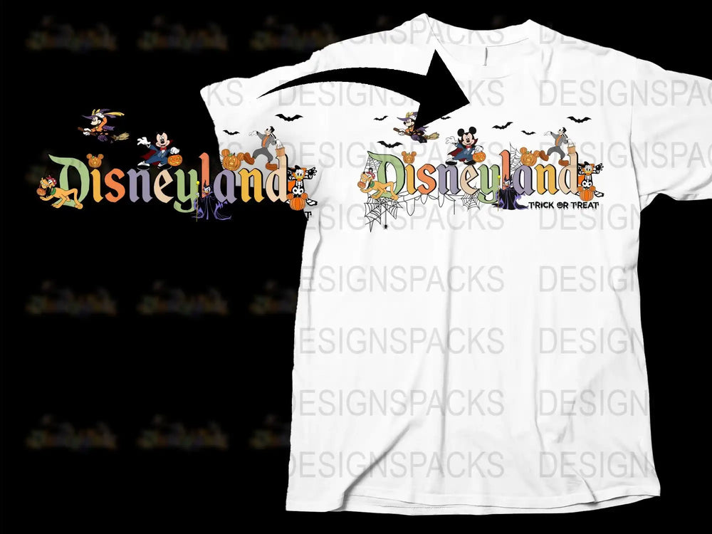 Disneyland Halloween T-Shirt, Trick or Treat Disney Theme Park Tee, Cute Fall Family Vacation Apparel